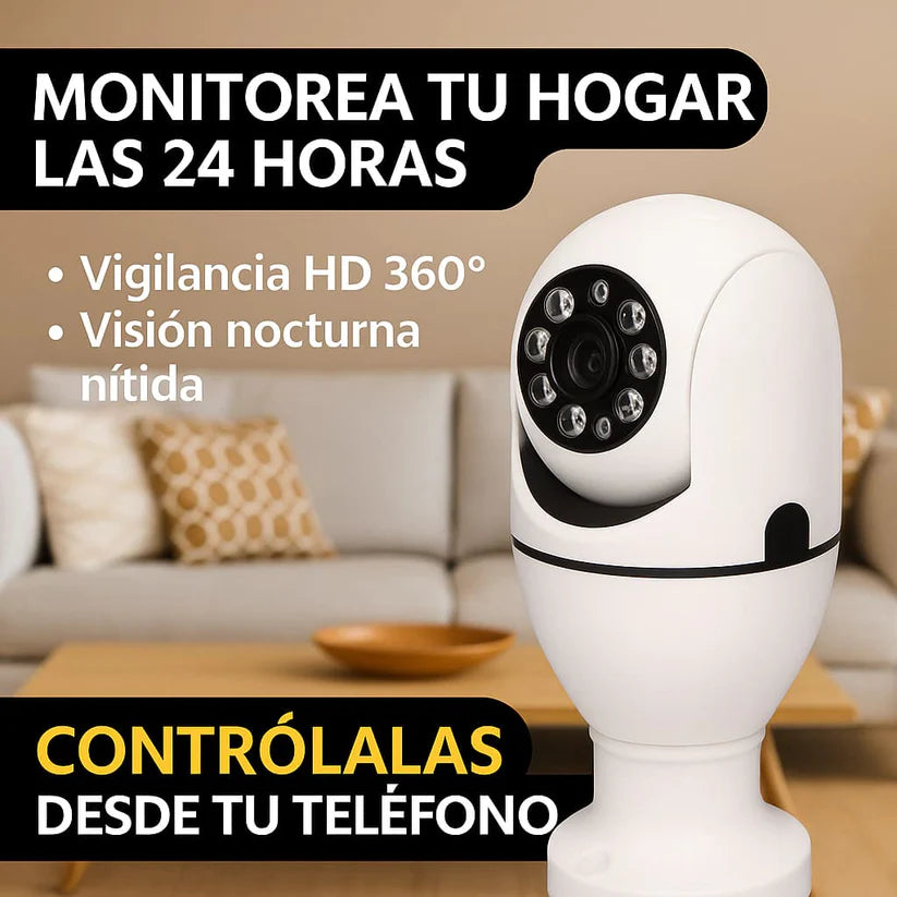 Cámara de seguridad inteligente Wi-Fi Full HD 360 - Compra 1 y llévate 2