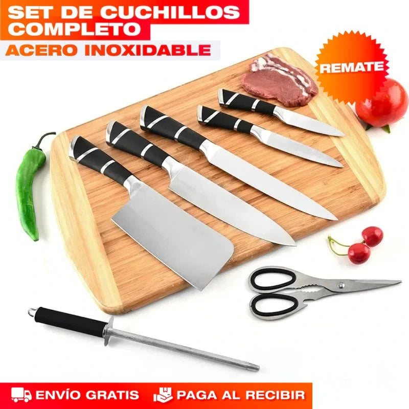 SET CUCHILLOS DE COCINA DE ACERO INOXIDABLE