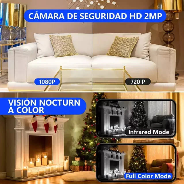 Cámara de seguridad inteligente Wi-Fi Full HD 360 - Compra 1 y llévate 2
