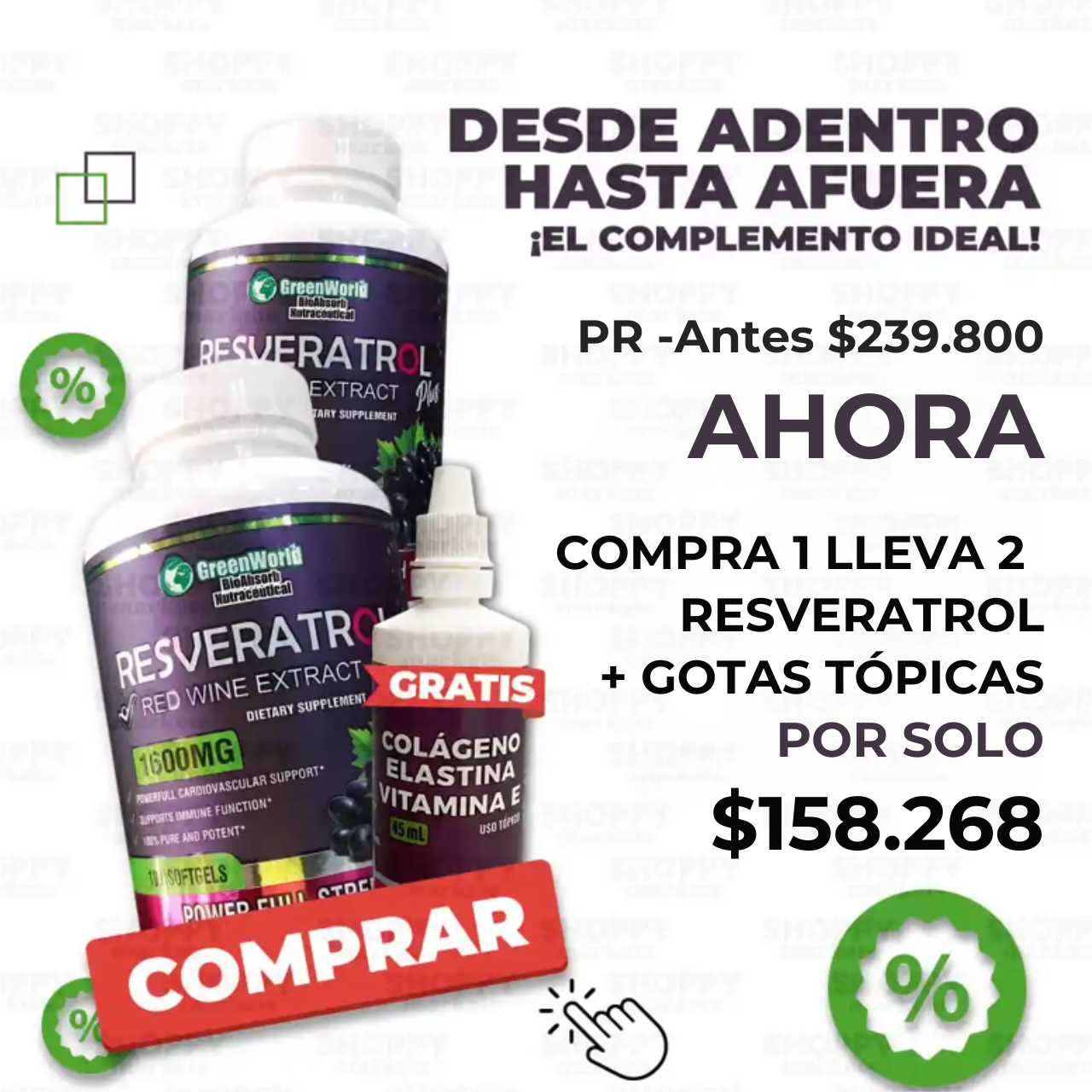 RESVERATROL GREENWORLD COMPRA 1 LLEVA 2 + GOTAS