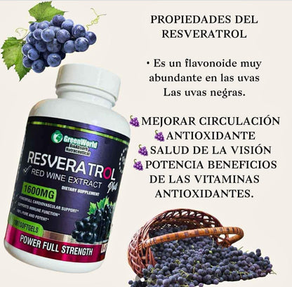 RESVERATROL GREENWORLD COMPRA 1 LLEVA 2 + GOTAS