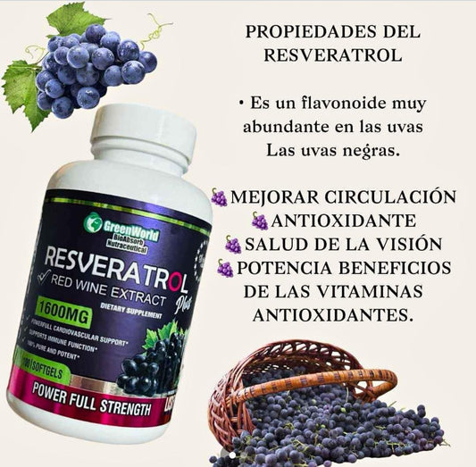 RESVERATROL GREENWORLD COMPRA 1 LLEVA 2 + GOTAS