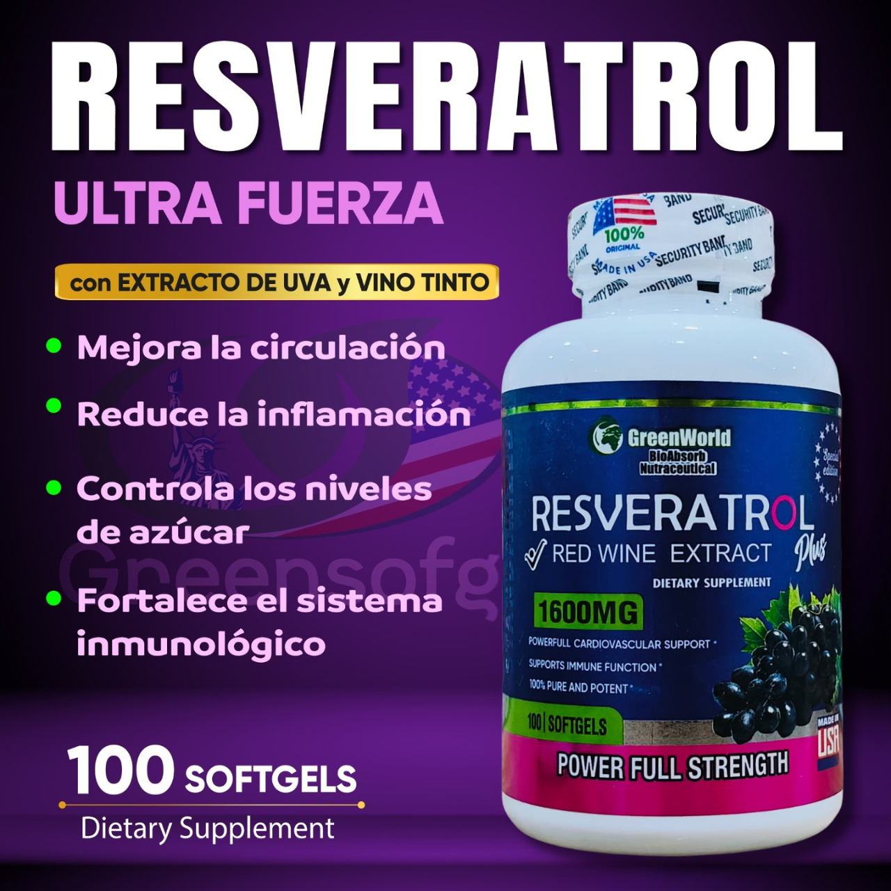 RESVERATROL GREENWORLD COMPRA 1 LLEVA 2 + GOTAS