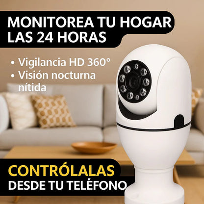 Cámara de seguridad inteligente Wi-Fi Full HD 360 - Compra 1 y llévate 2