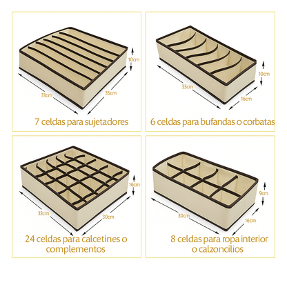 SET ORGANIZADOR PLEGABLE VARIOS COMPARTIMIENTO- ¡COMPRA 1 Y LLEVA 4 - ENVÍO GRATIS